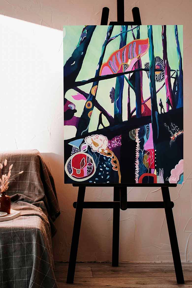 Peinture inspirée de la forêt des Andaines