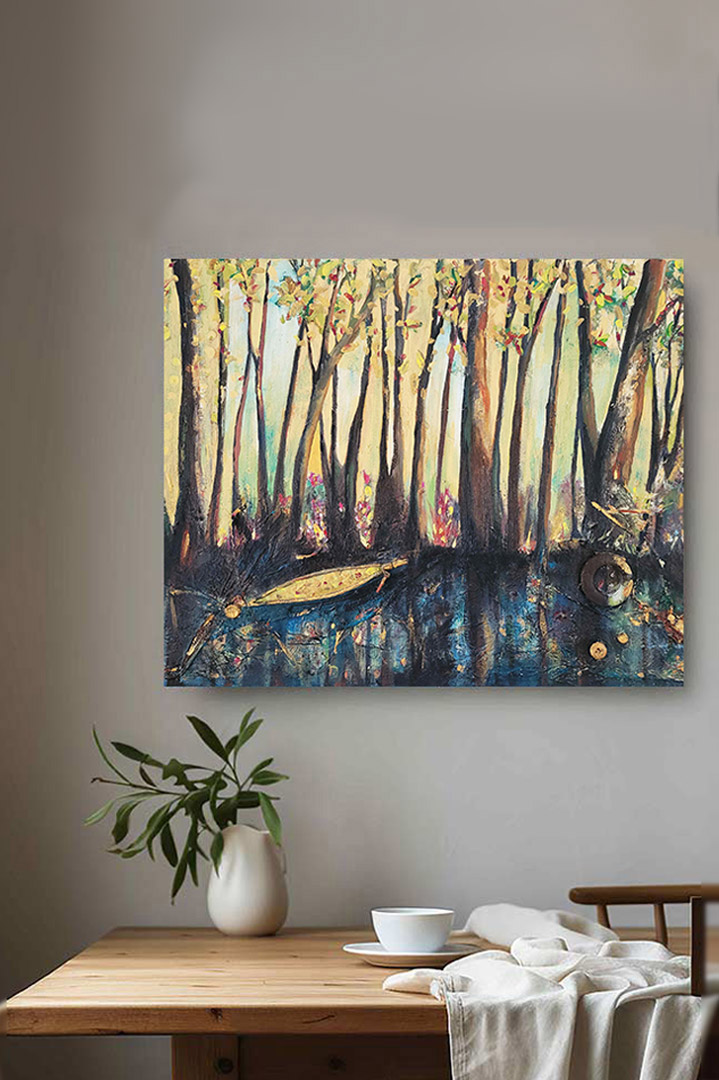 Peinture inspirée de la forêt des Andaines